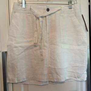 Merona white linen skirt, size 8, NWT